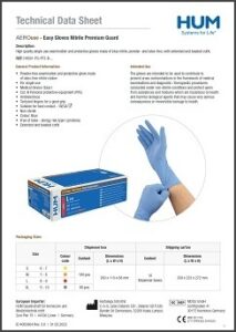 HUM Nitrilne rokavice -tehnical data sheet