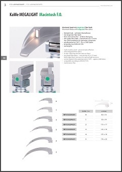 Standardne megalight lopatice za optični laringoskop – Macintosh - katalog